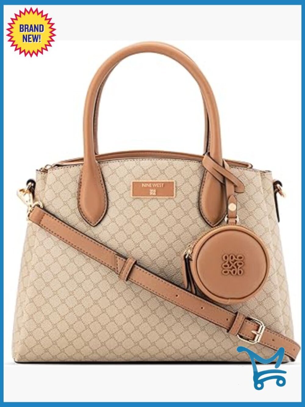 Triple Compartment Satchel with Adjustable Crossbody Strap and Faux Leather